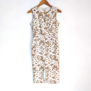 Tan and White Lace Dress with Pockets Enfocus Studio 6